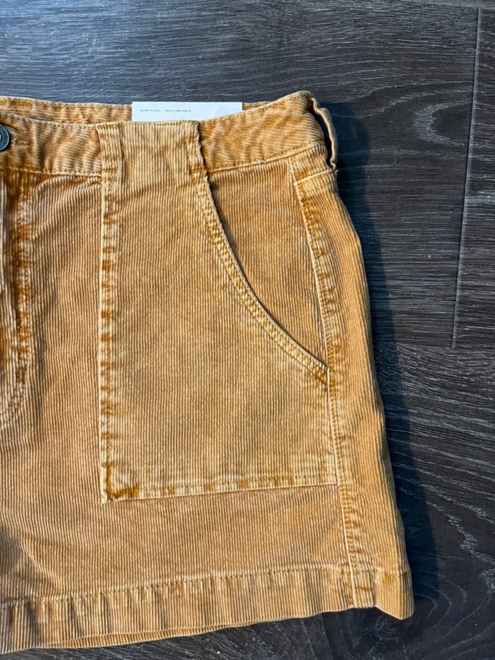 American Eagle Women's Corduroy Utility Shorts in Mustard - Picture 2 of 8